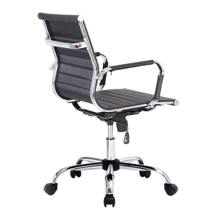 Silla De Oficina Equip Respaldo Medio Color Negro Recubrimiento Pu De Alta Calidad Ergonomica