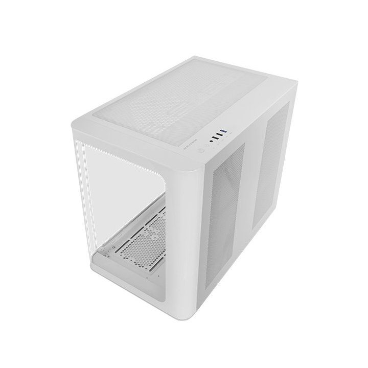 Caja Atx Semitorre Gaming Mars Gaming Mcfusion Cristal Curvado Gpu 445mm 2x3.5 3x2.5 Blanco