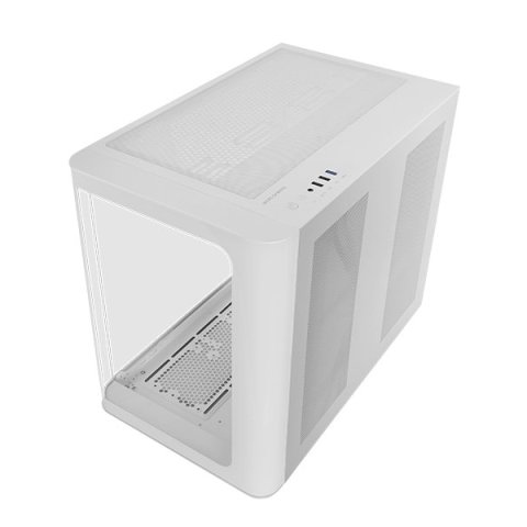 Caja Atx Semitorre Gaming Mars Gaming Mcfusion Cristal Curvado Gpu 445mm 2x3.5 3x2.5 Blanco