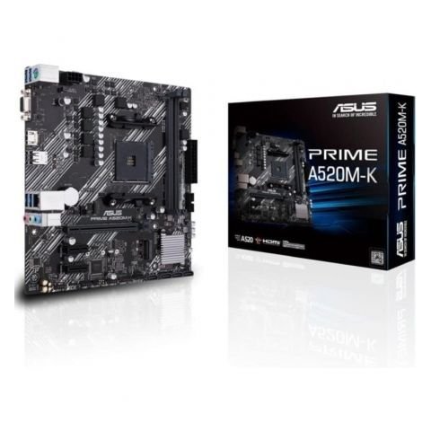 Pb Asus Prime A520m-k Skt Am4 M-atx 2ddr4 3200mhz Hdmi/vga 3pcie M.2 Raid Languard 4usb3.2