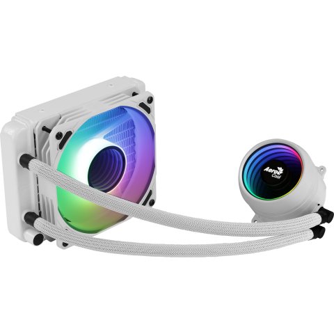 Sistema De Refrigeracion Liquida Aerocool Mirage L120 White 1x12cm Infinity Mirror Rgb-a (adressable) Tpd 200w Para Procesado