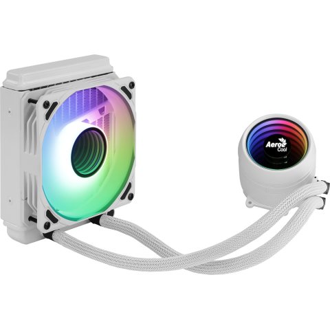 Sistema De Refrigeracion Liquida Aerocool Mirage L120 White 1x12cm Infinity Mirror Rgb-a (adressable) Tpd 200w Para Procesado