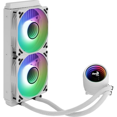 Sistema De Refrigeracion Liquida Aerocool Mirage L240 White 2x12cm Infinity Mirror Rgb-a (adressable) Tpd 400w Para Procesado