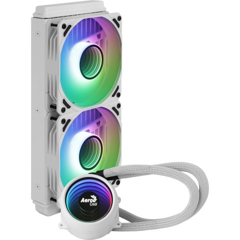 Sistema De Refrigeracion Liquida Aerocool Mirage L240 White 2x12cm Infinity Mirror Rgb-a (adressable) Tpd 400w Para Procesado