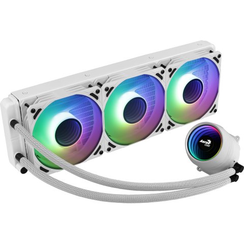 Sistema De Refrigeracion Liquida Aerocool Mirage L360 White 3x12cm Infinity Mirror Rgb-a (adressable) Tdp 550w Para Procesado