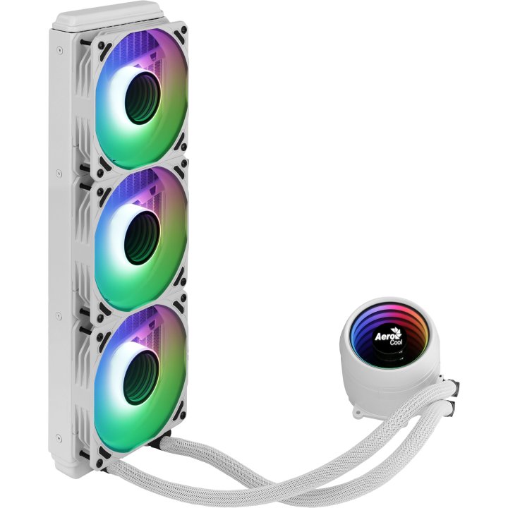 Sistema De Refrigeracion Liquida Aerocool Mirage L360 White 3x12cm Infinity Mirror Rgb-a (adressable) Tdp 550w Para Procesado