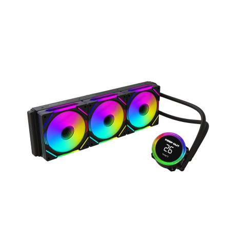 Sistema De Refrigeracion Liquida Keep Out Xwc-360 Pro Argb Intel Y Amd Vent 3x120mm Display Tempcolor Negro