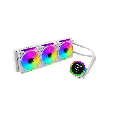 Sistema De Refrigeracion Liquida Keep Out Xwc-360 Pro Argb Intel Y Amd Vent 3x120mm Display Tempcolor Blanco
