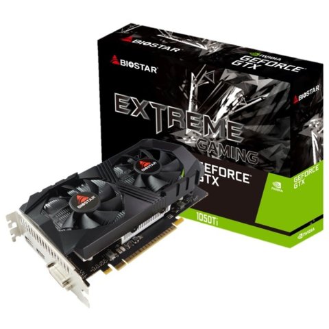 Vga Biostar Geforce Gtx1050ti 4gb Gddr5 1xdp 1xhdmi 1xdvi 7008mhz Cuda 768 128bit 250w
