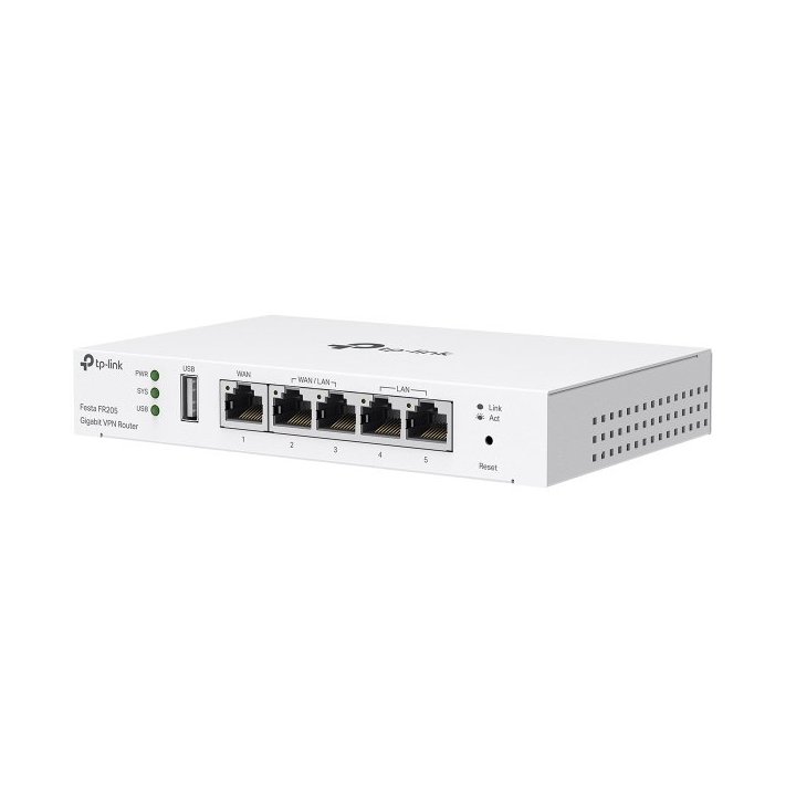 Router Vpn Tp-link Festa Fr205 Gigabit 1xwan 2xwan lan 2xlan 1xusb Openvpn Metalico Color Blanco