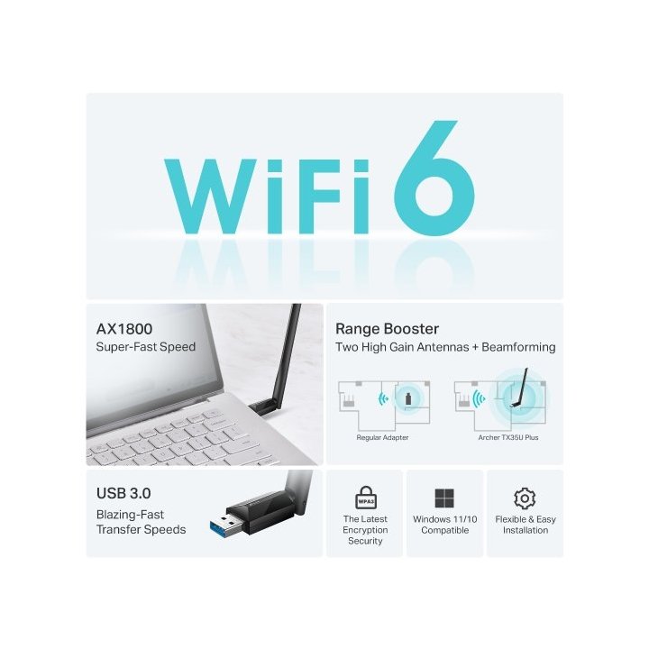Usb Wifi 6 Tplink Archer Tx35u Plus Ax1800...