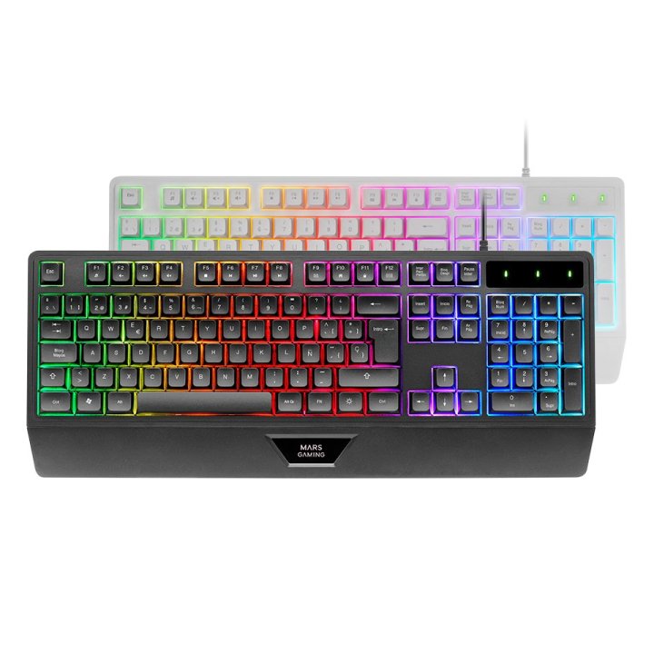 Teclado Mars Gaming Mk124es H-mech Frgb Rainbow Color Blanco