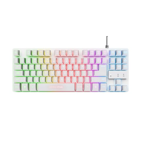 Teclado Trust Gaming Gxt833w Thado Metalico Compacto Blanco Iluminacion Led Multimedia Usb 24739