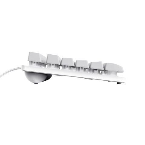 Teclado Trust Gaming Gxt833w Thado Metalico Compacto Blanco Iluminacion Led Multimedia Usb 24739