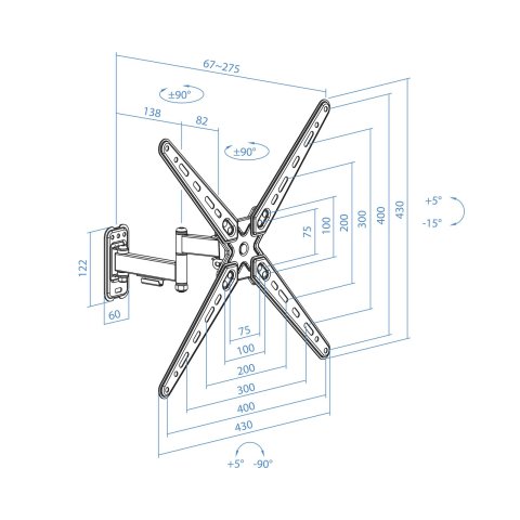 Soporte De Pared Tooq Lp1356tn-b Para Pantalla...