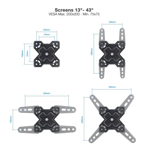 Soporte De Pared Tooq Lp1343tn-b Para Pantalla...