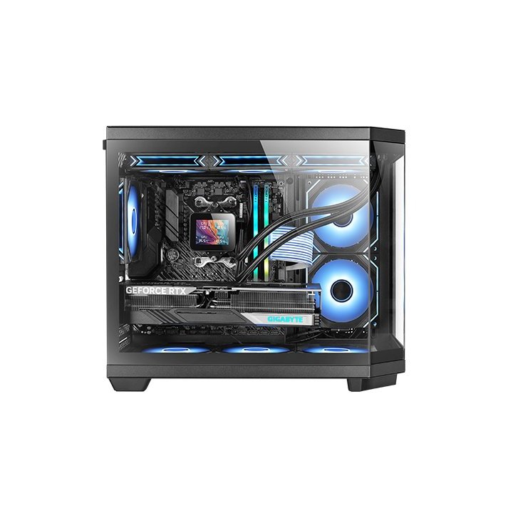 Caja Microatx Gaming Mars Gaming Mc3tcorem Triple Cristal Templado Gpu 415mm 2x3.5 3x2.5 Negro