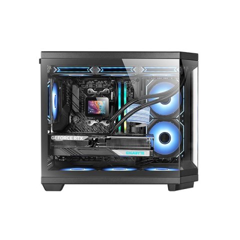 Caja Microatx Gaming Mars Gaming Mc3tcorem Triple Cristal Templado Gpu 415mm 2x3.5 3x2.5 Negro