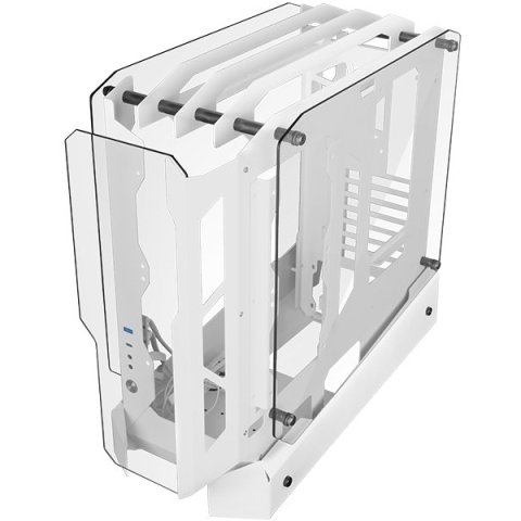 Caja Atx Semitorre Gaming Mars Gaming Mcedgew Diseño Open Air Cristal Templado Gpu 390mm 1x3.5 3x2.5 Blanco