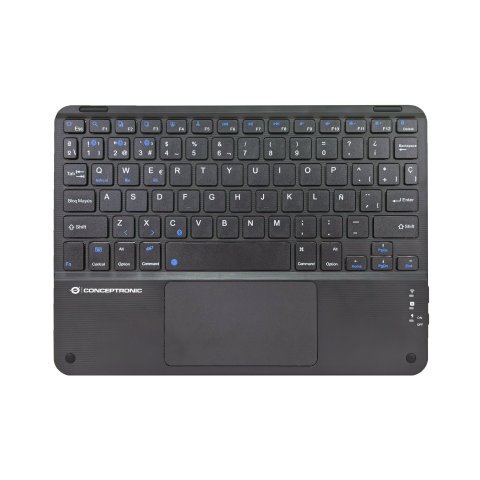 Teclado Mini Bluetooth 10" Conceptronic Con Touchpad Tobin01es
