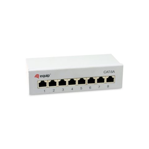 Patch Panel De Sobremesa Equip Cat.6a Apantallado 8 Puertos Color Gris Claro (ral 7035)