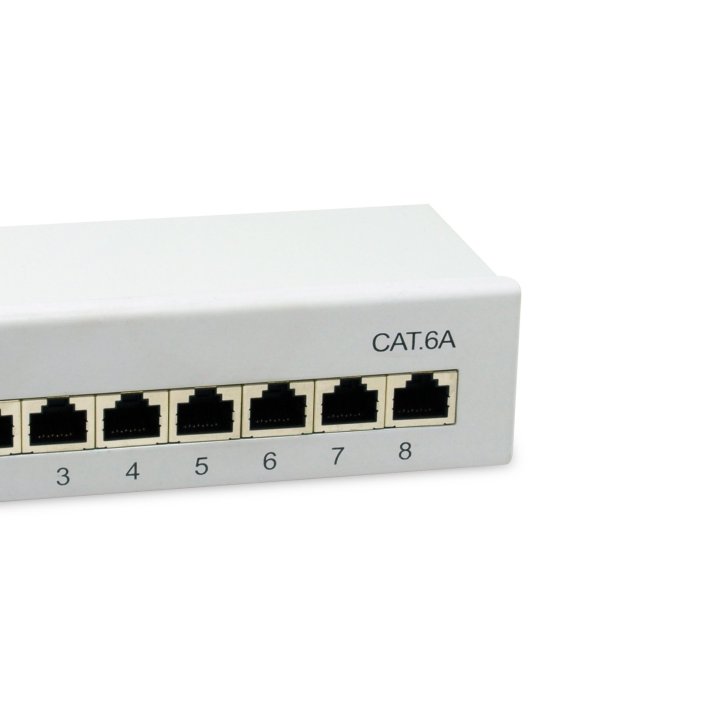 Patch Panel De Sobremesa Equip Cat.6a Apantallado 8 Puertos Color Gris Claro (ral 7035)