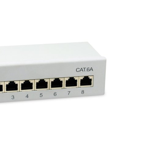 Patch Panel De Sobremesa Equip Cat.6a Apantallado 8 Puertos Color Gris Claro (ral 7035)