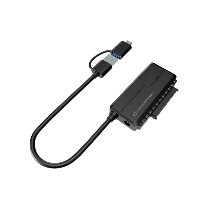 Adaptador Usb-a A Sata Conceptronic Inluye Adaptador Usb-c Y Adaptador De Corriente Abby21b
