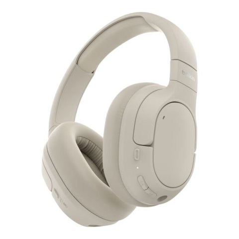 Headset Bluetooth Belkin Aud008hqsa Circumaural Con Cancelacion Ruido Carga Por Usb-c Blanco