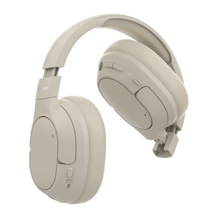 Headset Bluetooth Belkin Aud008hqsa Circumaural Con Cancelacion Ruido Carga Por Usb-c Blanco