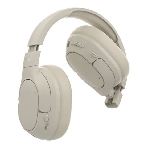 Headset Bluetooth Belkin Aud008hqsa Circumaural Con Cancelacion Ruido Carga Por Usb-c Blanco