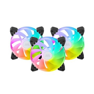 Kit 3xventilador Interno Argb Mars Gaming Mf-3ar Kit Negro 12x12cm Argb Rainbow Aspas Invertidas 2
