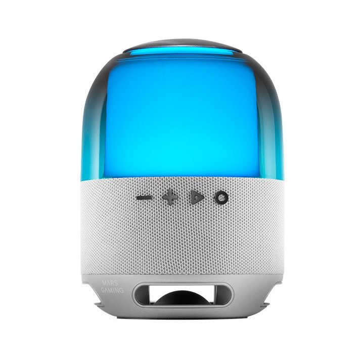 Altavoz Bluetooth Portable Mars Gaming Msflow Blanco 15w Deepbass Bt Microsd Rgb 360 Bat 6h