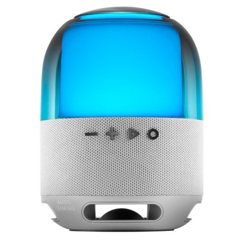Altavoz Bluetooth Portable Mars Gaming Msflow Blanco 15w Deepbass Bt Microsd Rgb 360 Bat 6h