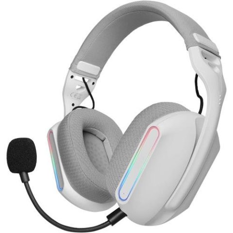 Headset Bluetooth Mars Gaming Mhwpro 7.1 Tecnologia 3d Bt 2.4ghz Jack 3.5mm Argb Bat 40h Blanco