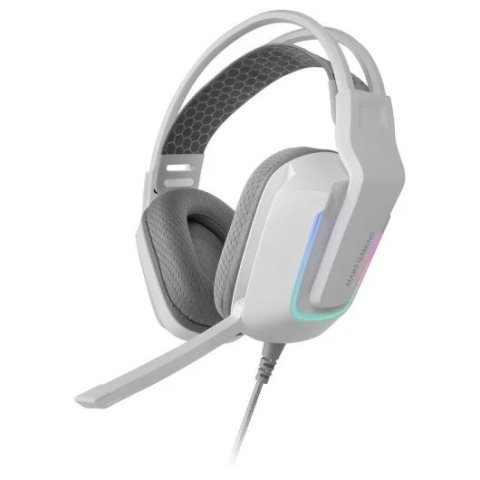 Headset Mars Gaming Mhstrikew Frgb Jack 3.5mm Alimentacion Usb Control Volumen Color Blanco