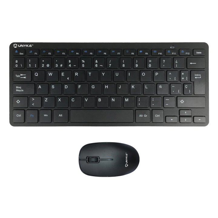 Teclado Y Mouse Unykach Wireless Mk288 Pro Nano Compacto 1200dpi 2.4g Negro