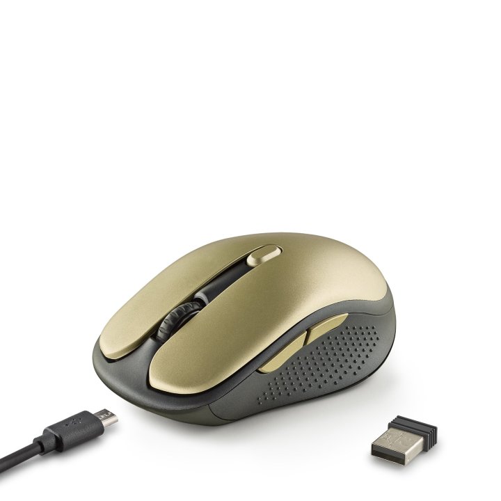 Mouse Ngs Wireless Evorustgold Recargable Con Teclas Silenciosas Oro
