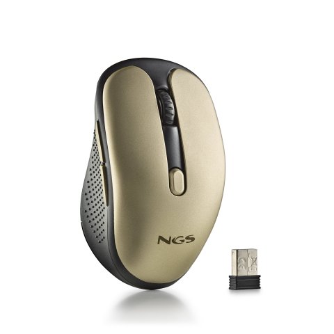 Mouse Ngs Wireless Evorustgold Recargable Con Teclas Silenciosas Oro