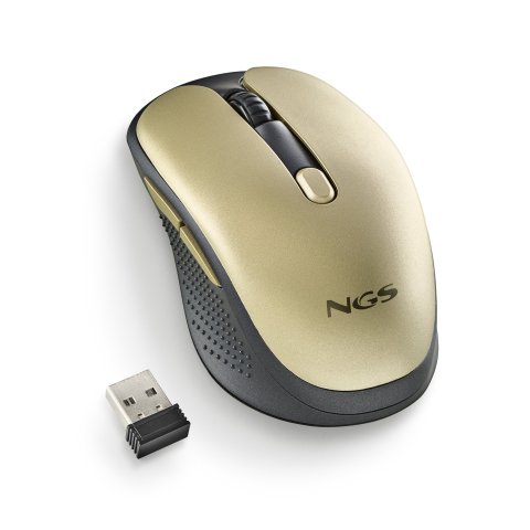 Mouse Ngs Wireless Evorustgold Recargable Con Teclas Silenciosas Oro