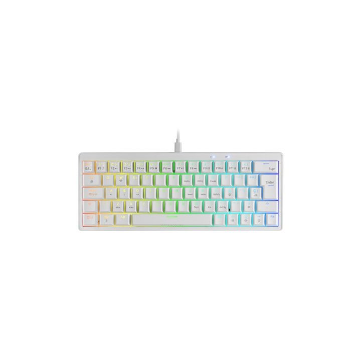 Teclado Mars Gaming Compacto Mkminiprowyes Hot-swap Mecanico Switch Amarillo Rgb Chroma Blanco