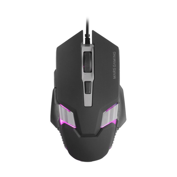 Mouse Mars Gaming Mm024 Rgb Flow 4000 Dpi Ajustable 6 Botones Mecanicos Huano Color Negro