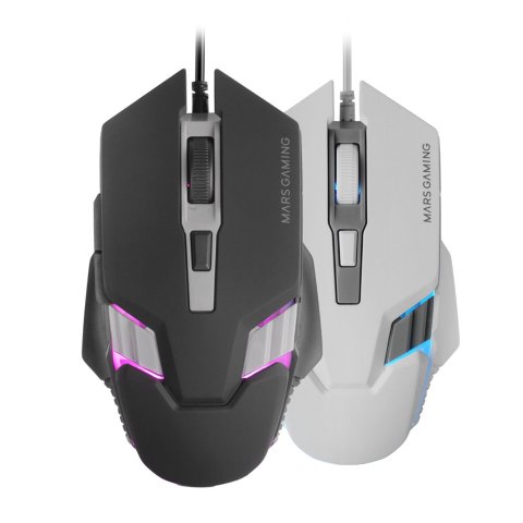 Mouse Mars Gaming Mm024 Rgb Flow 4000 Dpi Ajustable 6 Botones Mecanicos Huano Color Negro