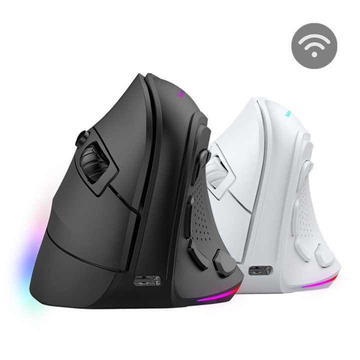 Mouse Mars Gaming Mmskw Wireless Ergo Paw3104pro 8400 Dpi Ajustable 9 Botones Mecanicos Huano Blanco