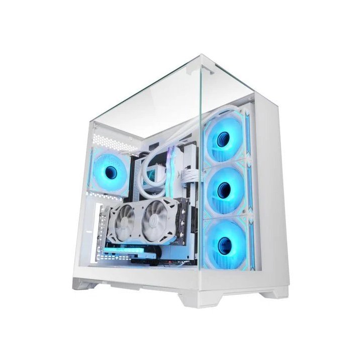 Caja Atx Semitorre Gaming Mars Gaming Mcvision Triple Cristal Templado Gpu 415mm 1x3.5 3x2.5 Blanco