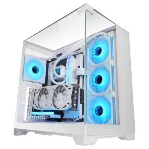 Caja Atx Semitorre Gaming Mars Gaming Mcvision Triple Cristal Templado Gpu 415mm 1x3.5 3x2.5 Blanco