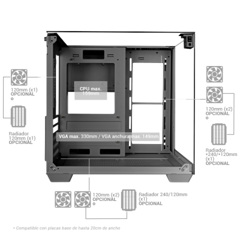 Caja Microatx Gaming Mars Gaming Mcvisionm...