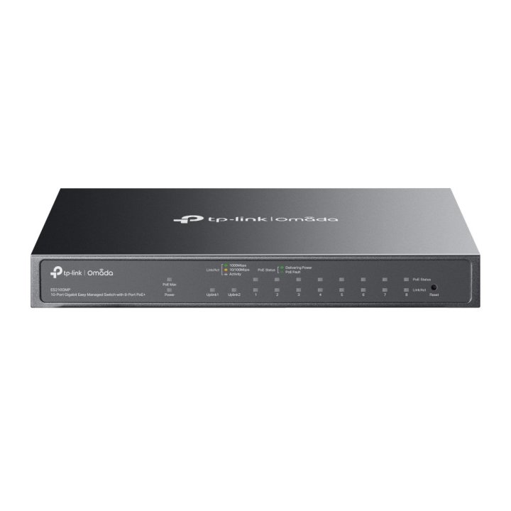 Switch Semigestionable Tp-link Es210gmp 10p 1gb  8xpoe+ 30w Max 123w 1x Sfp Facil Gestion Vlan igmpcarcasa Metalica