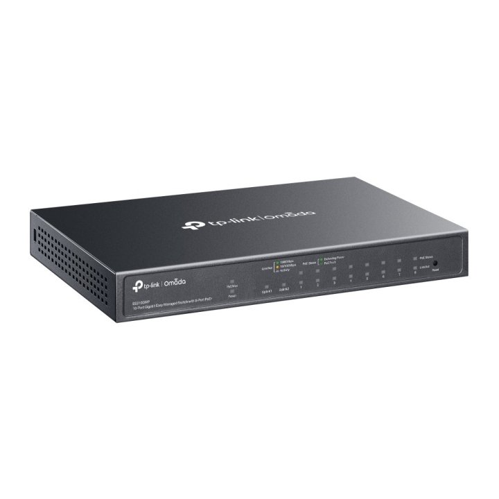 Switch Semigestionable Tp-link Es210gmp 10p 1gb  8xpoe+ 30w Max 123w 1x Sfp Facil Gestion Vlan igmpcarcasa Metalica
