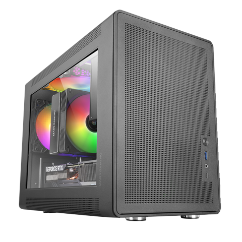 Caja Microatx Mars Gaming Mcxps Cristal Templado Mesh Gpu 280-360mm 1x3.5 2x2.5 Negro Compatible Atx/sfx